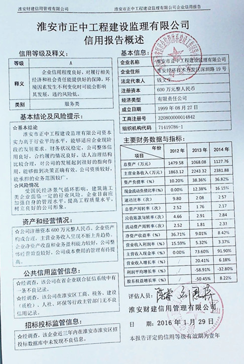 淮安市正中工程建设监理有限公司